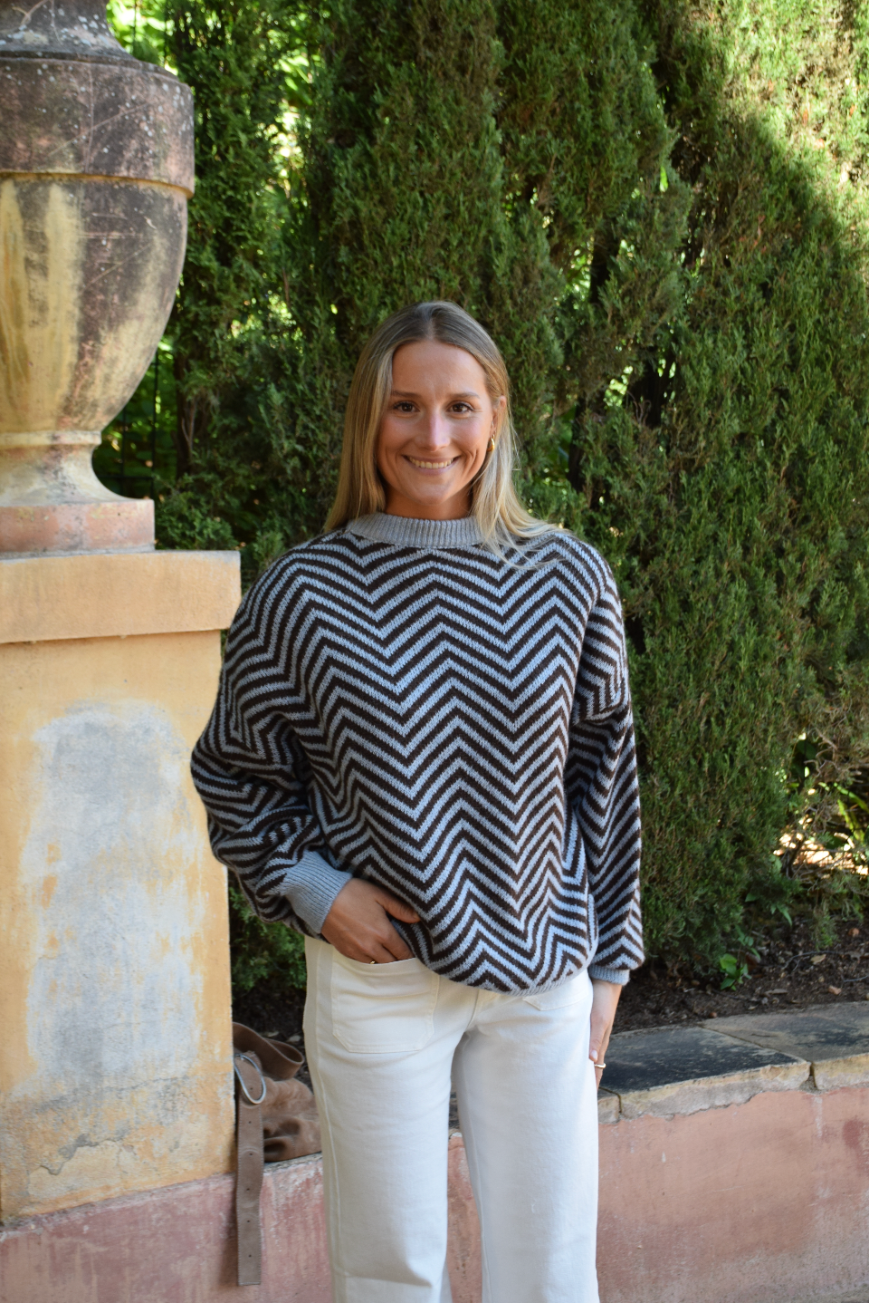 Leonor Blue and Brown Jersey