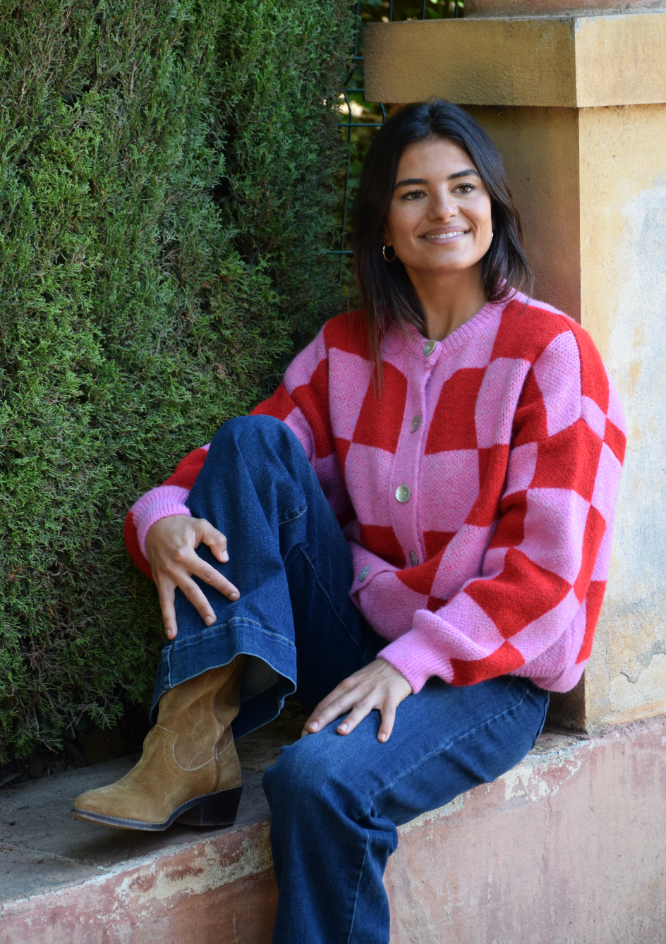 Valentina Red and Pink Cardigan