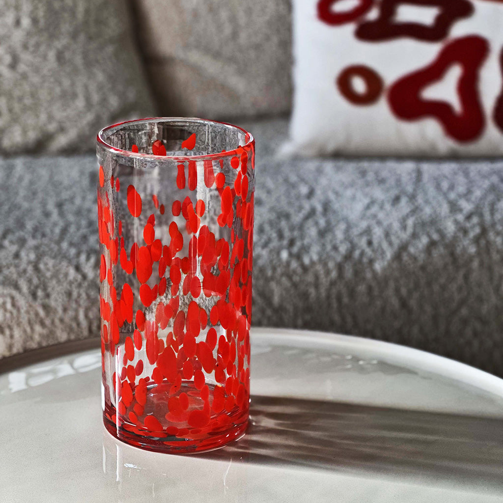 Orange Leopard Tube Vase