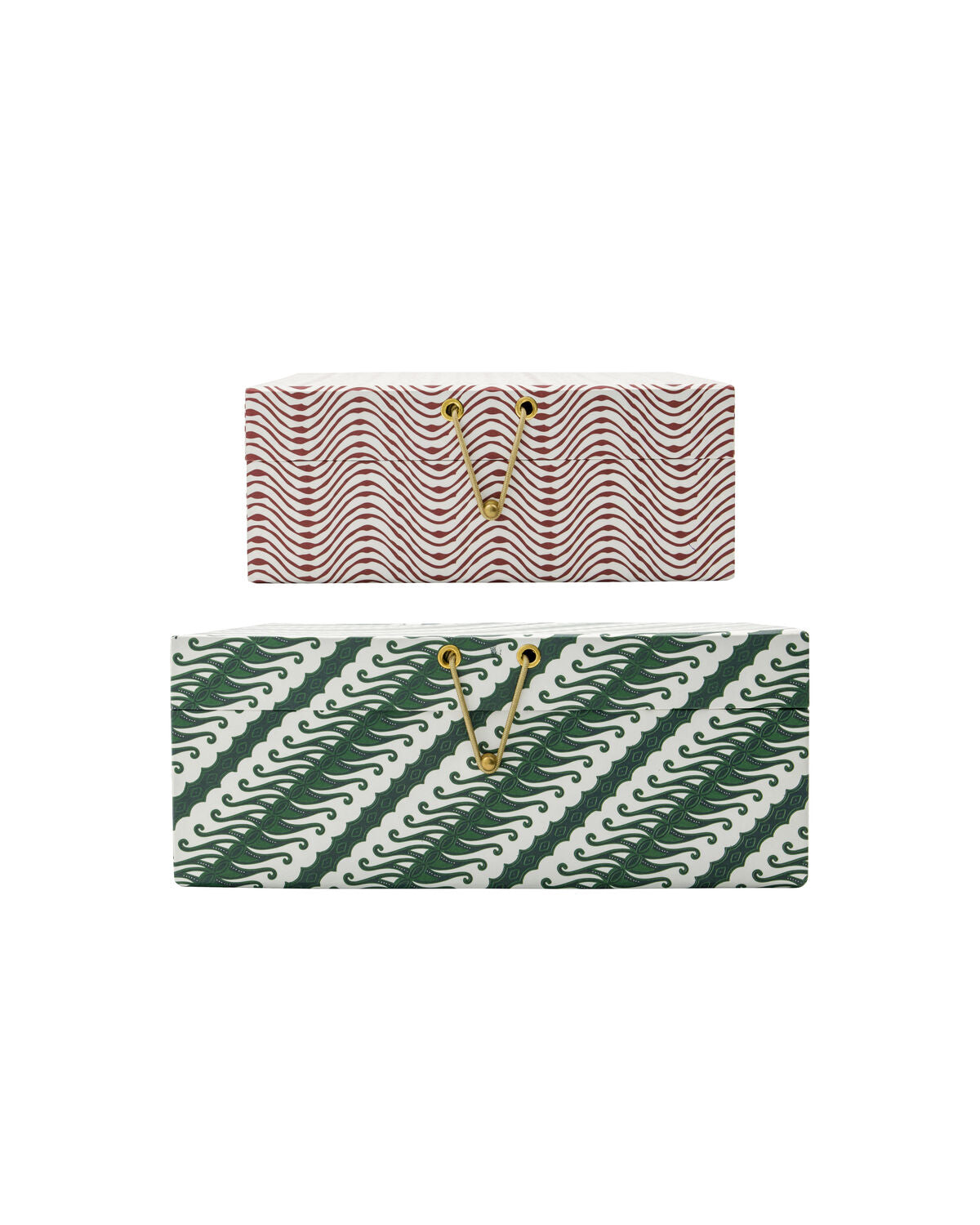 Storage boxes, Red, Green - Set of 2