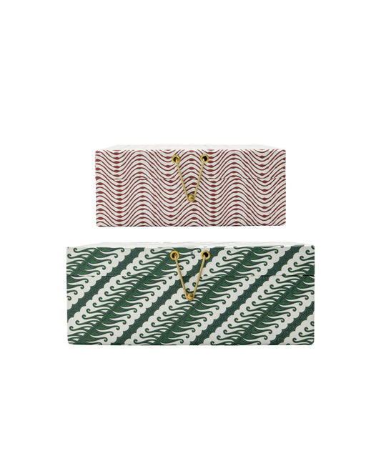 Storage boxes, Red, Green - Set of 2