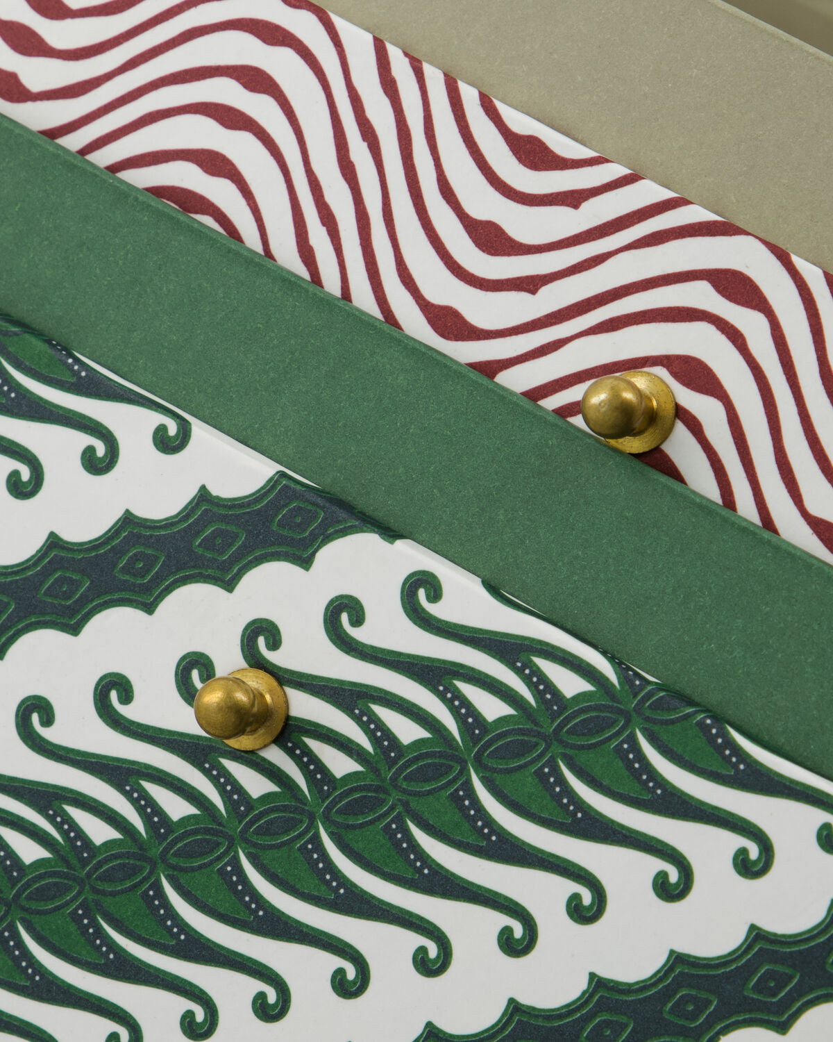 Storage boxes, Red, Green - Set of 2