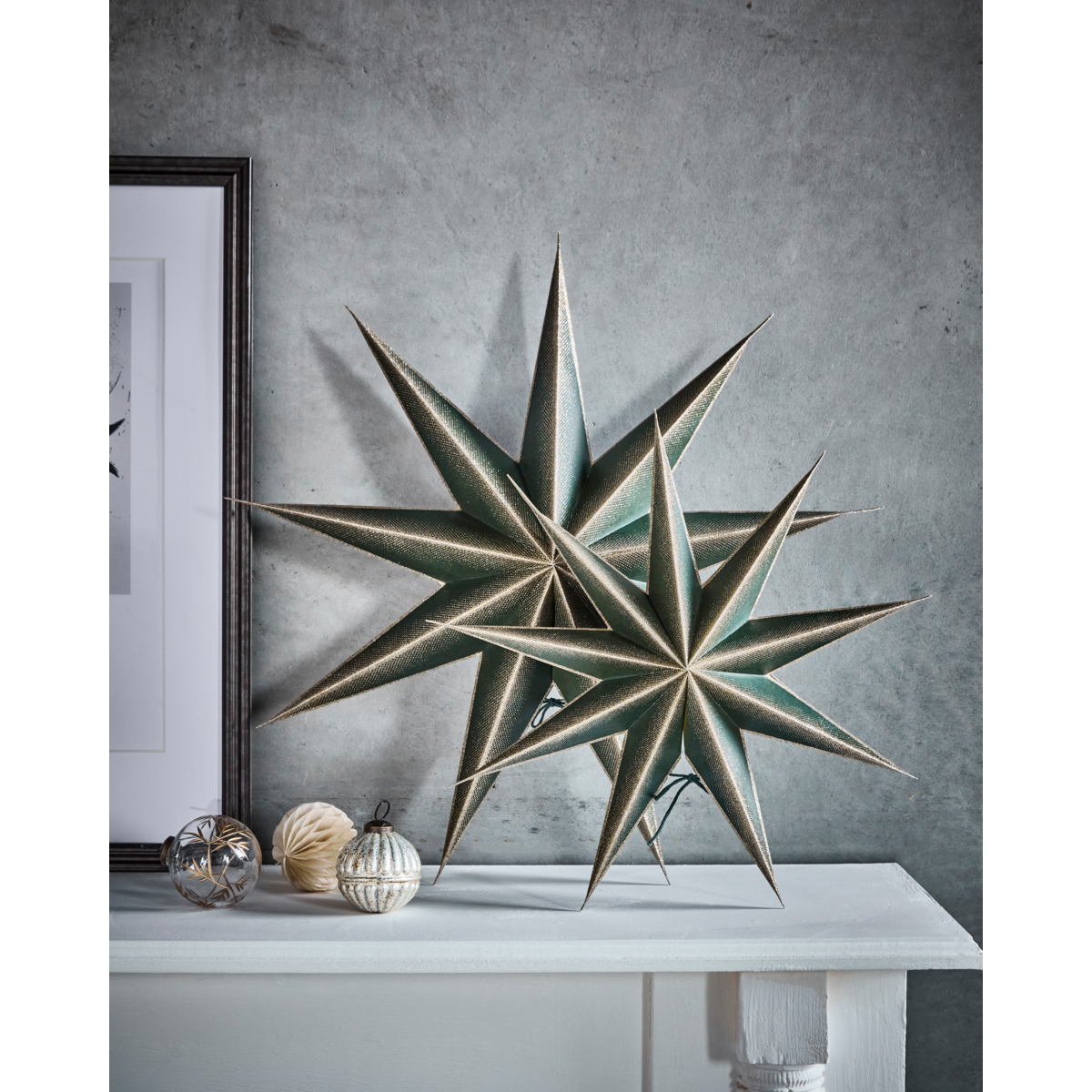 9 Point Green & Champagne Star - Large