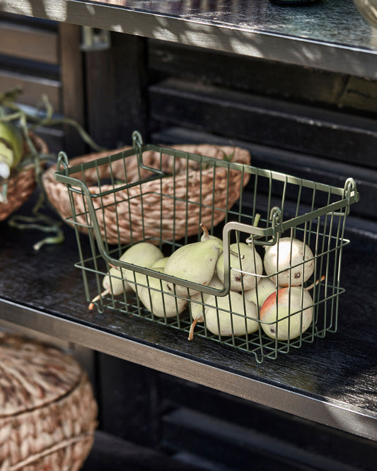 Army Green Wire Stacking Basket