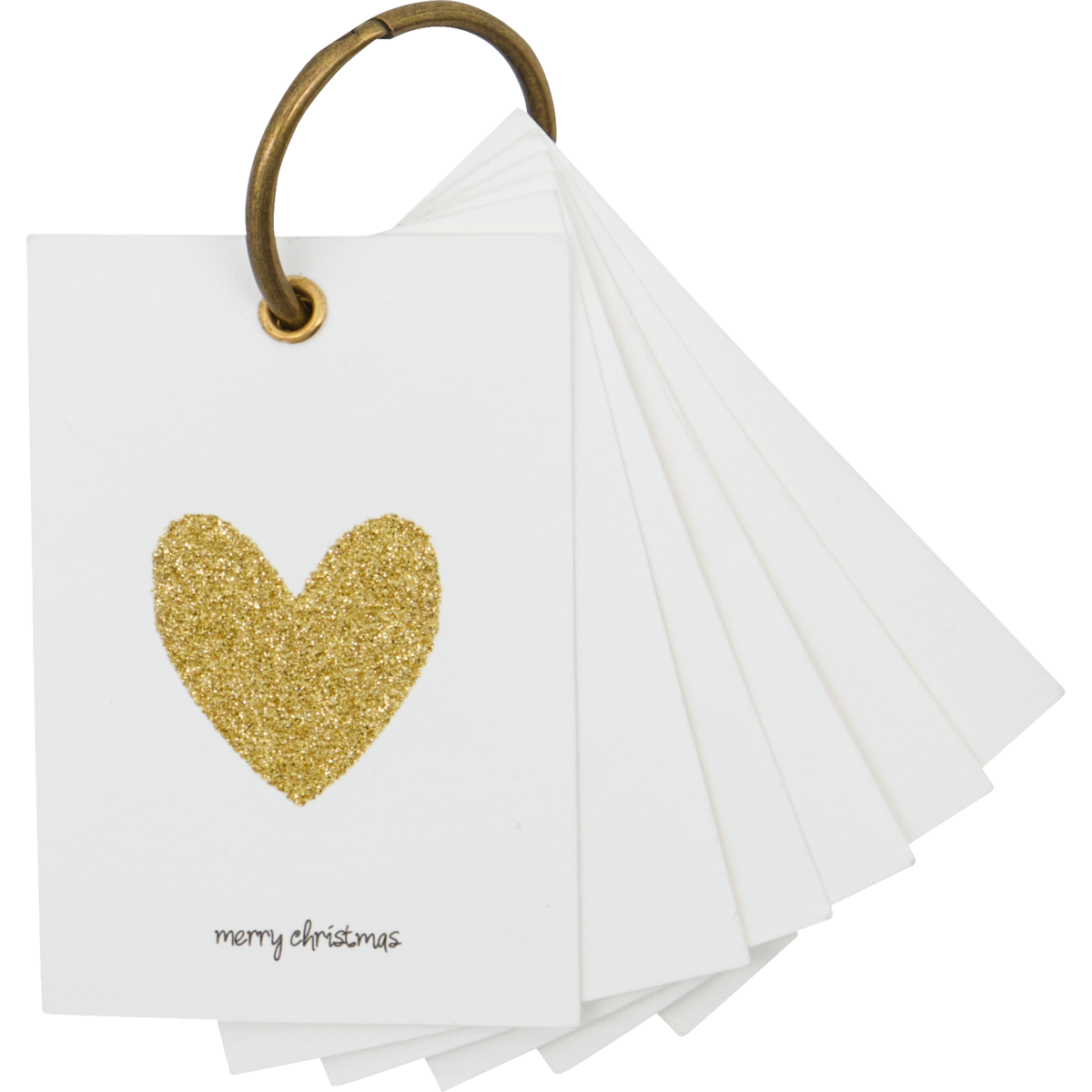 Gift tags - Glitter White/Golden - Set of 12