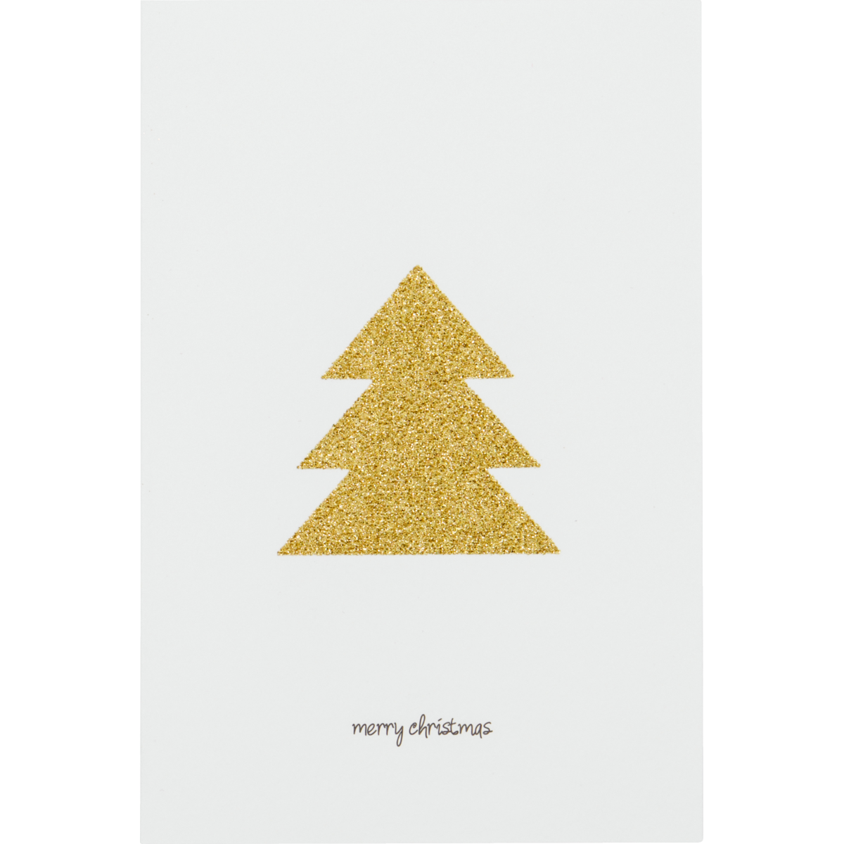Christmas cards, Glitter, White/Golden - Set of 6