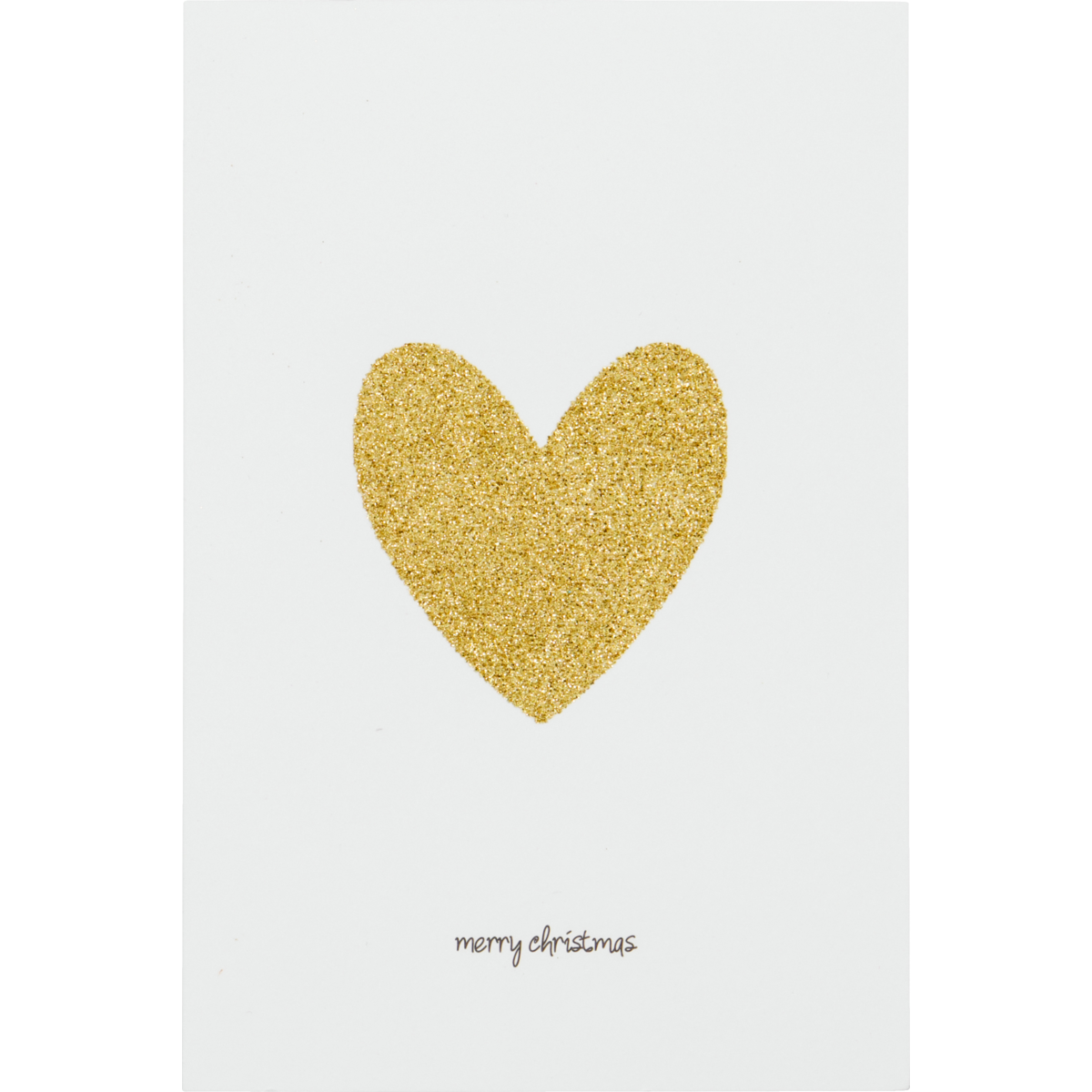 Christmas cards, Glitter, White/Golden - Set of 6