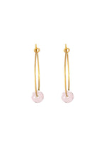 Load image into Gallery viewer, Rose Quartz Hoop Earrings
