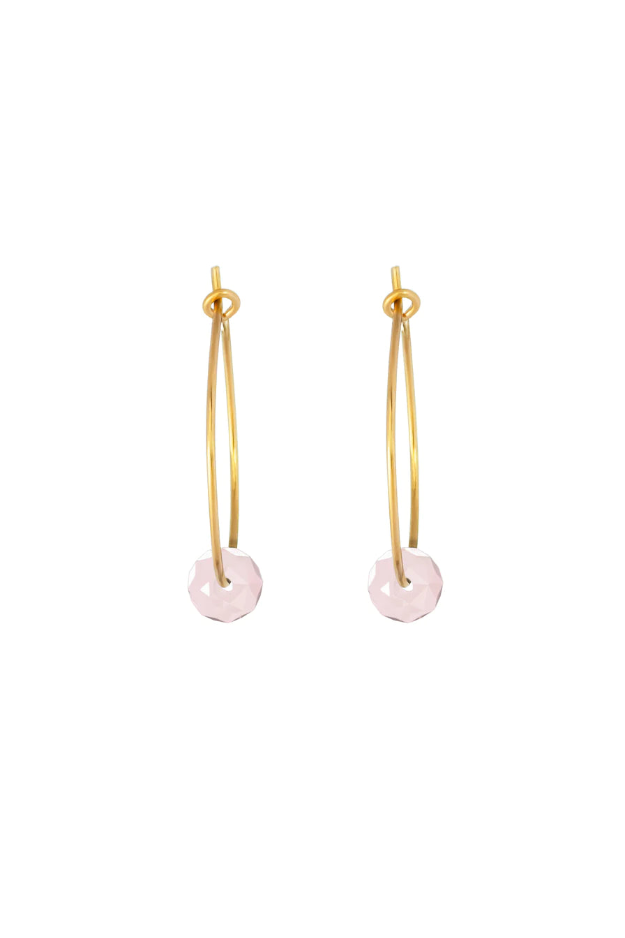 Rose Quartz Hoop Earrings