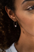 Load image into Gallery viewer, Rose Quartz Hoop Earrings
