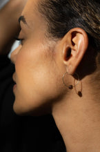 Load image into Gallery viewer, Smokey Quartz Hoop Earrings
