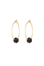 Load image into Gallery viewer, Smokey Quartz Hoop Earrings
