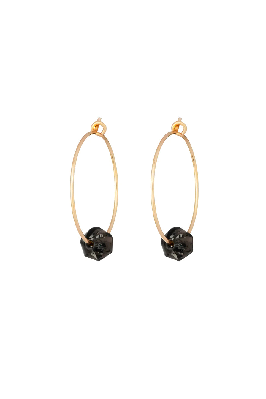 Smokey Quartz Hoop Earrings