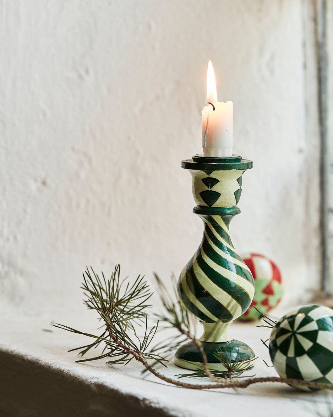 Green Sats Candle Holder