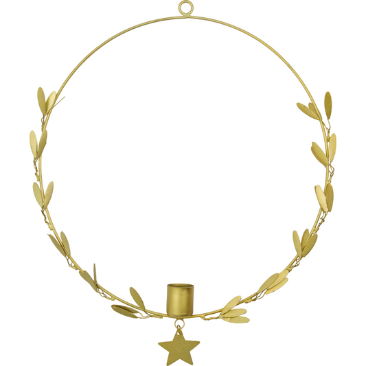 Candle holder, Mistletoe, Brass finish - Small