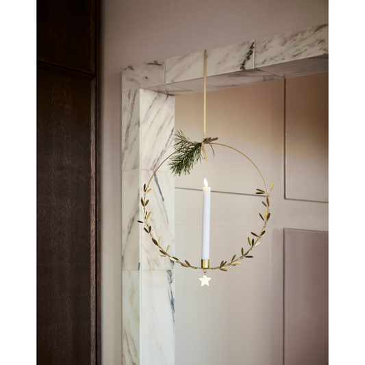 Candle holder, Mistletoe, Brass finish