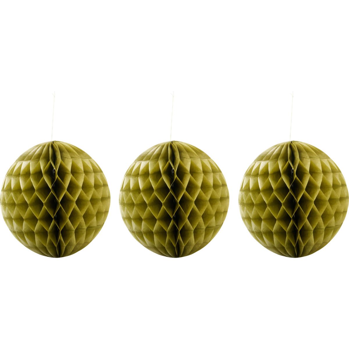 Christmas ornaments, Golden - Set of 3, Large