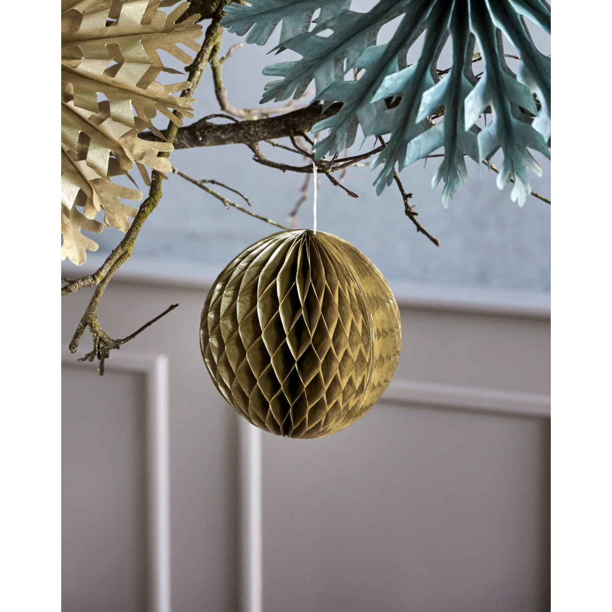 Christmas ornaments, Golden - Set of 3, Large