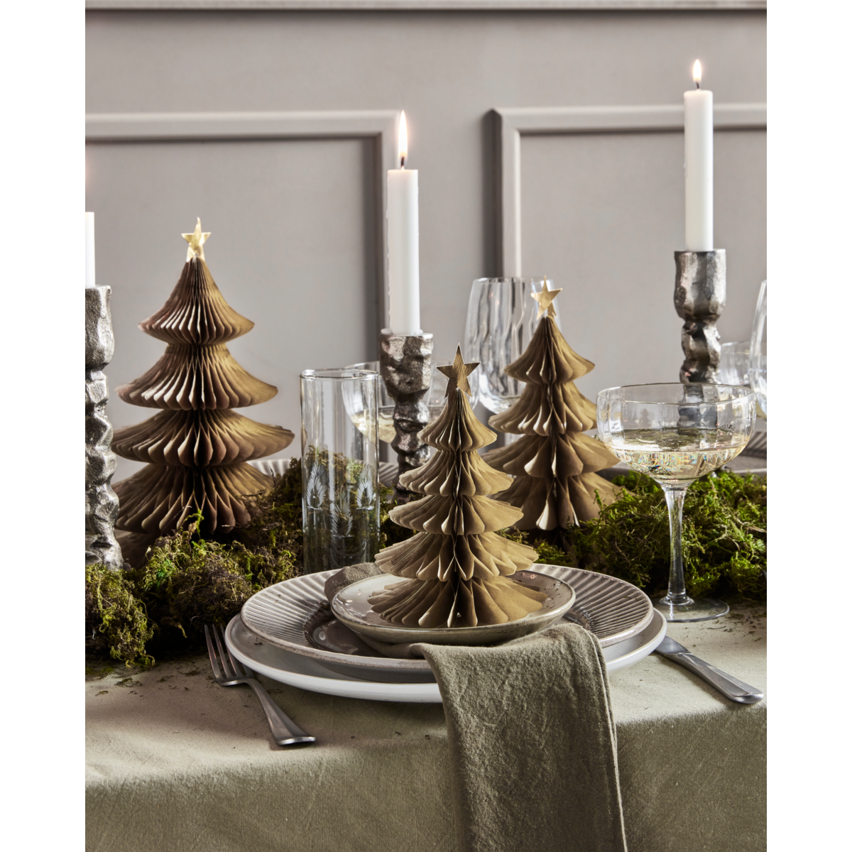 Christmas ornaments, Golden Tree - Set of 3