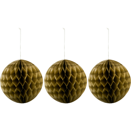 Christmas ornaments, Golden - Set of 3