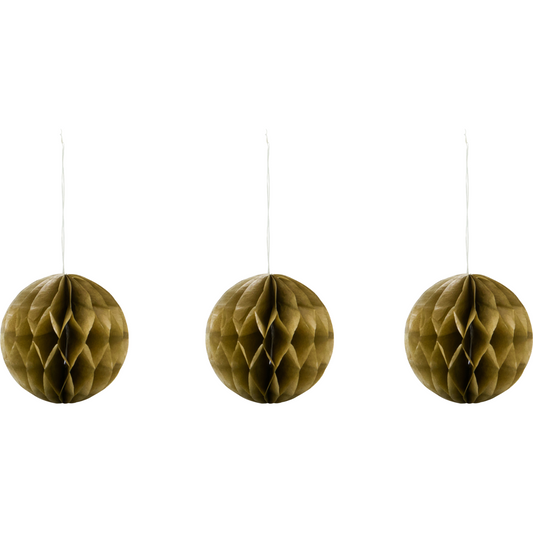 Christmas ornaments, Golden - Set of 3