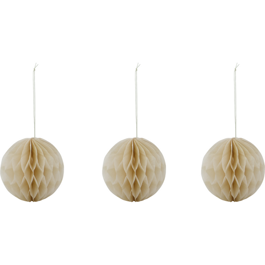 Christmas ornaments, Ivory - Set of 3