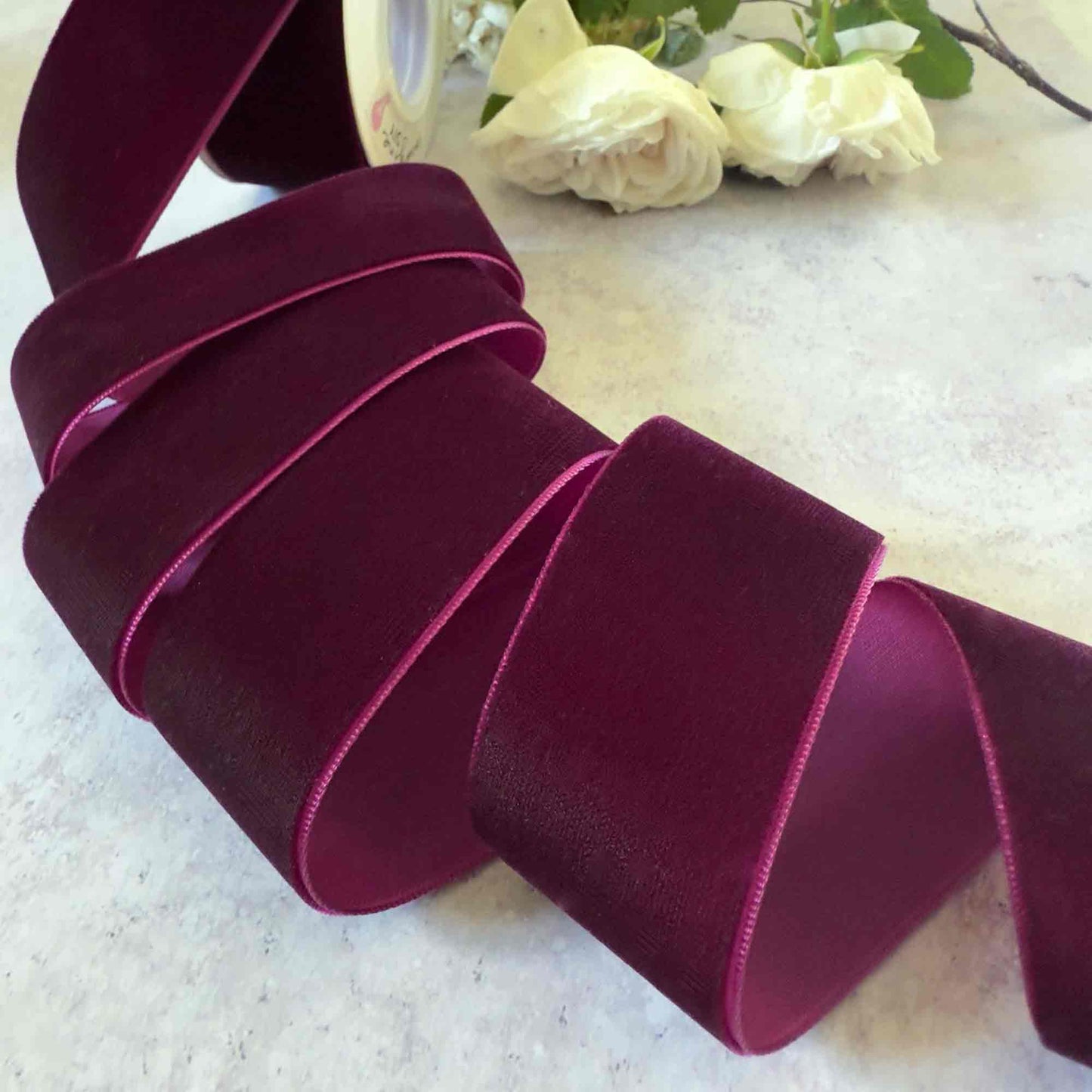 Bordeaux Velvet Ribbon - 3 Meter Roll