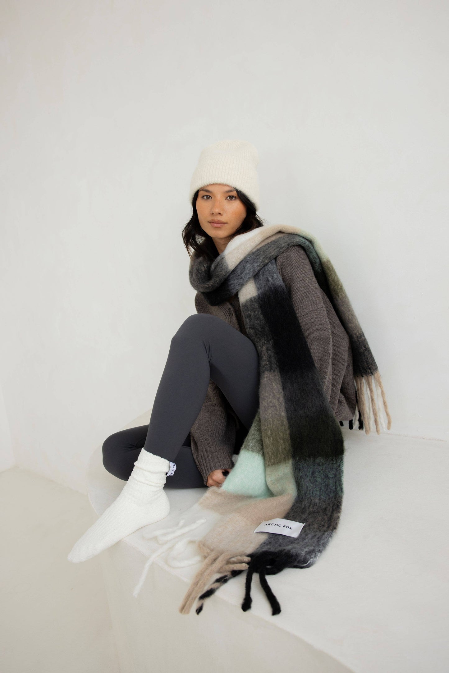 The Reykjavik Scarf - 100% Recycled - Black Check - AW24