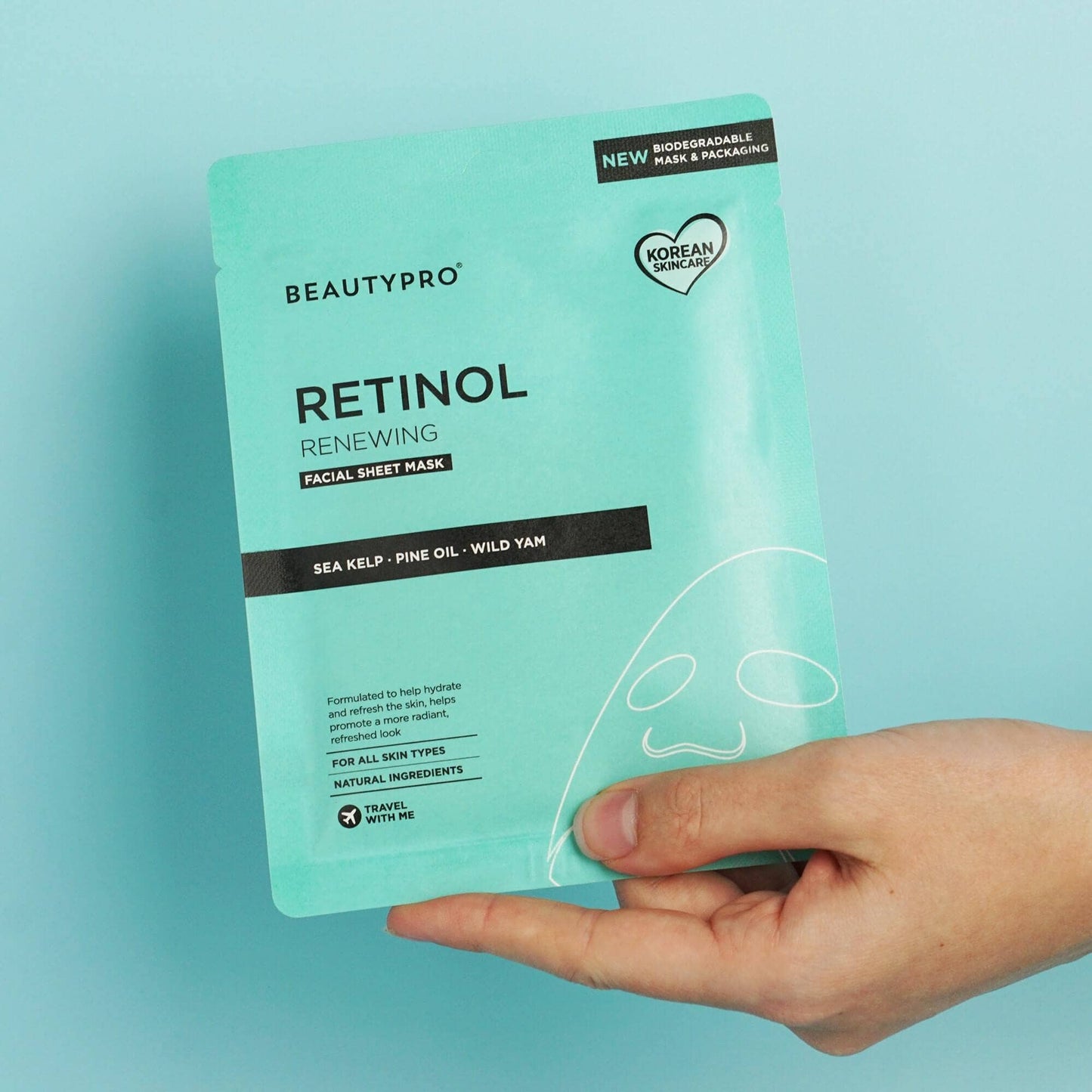 RETINOL Renewing Facial Sheet Mask  - 100% Biodegradable