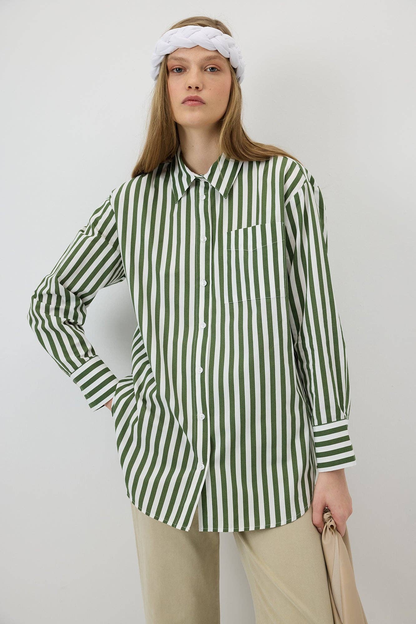 Thick Striped Oversized Shirt