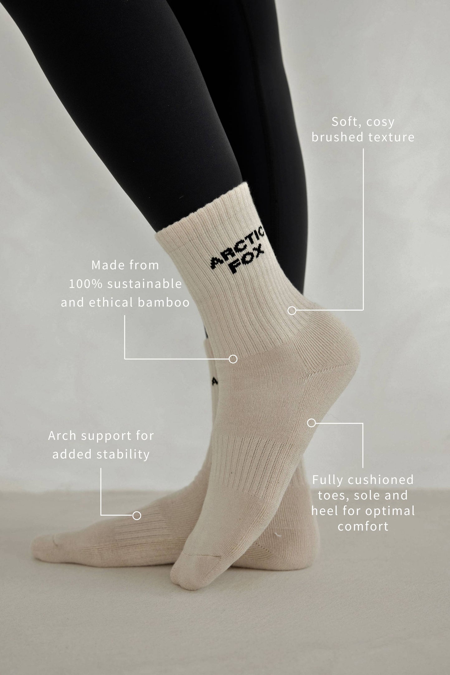 Sporty Socks - 100% Bamboo - Grey - AW25
