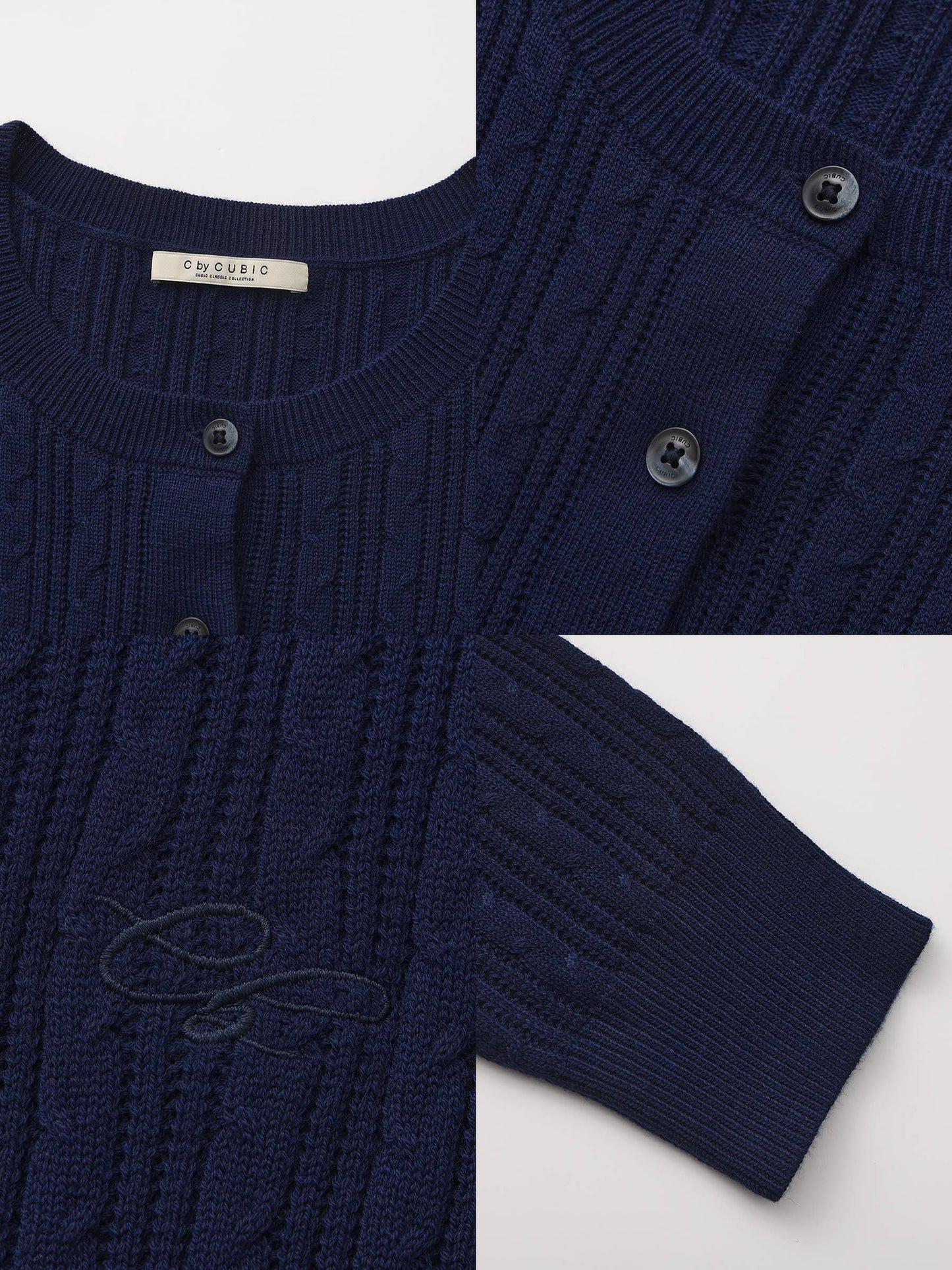 Cable-Knit Cropped Cardigan