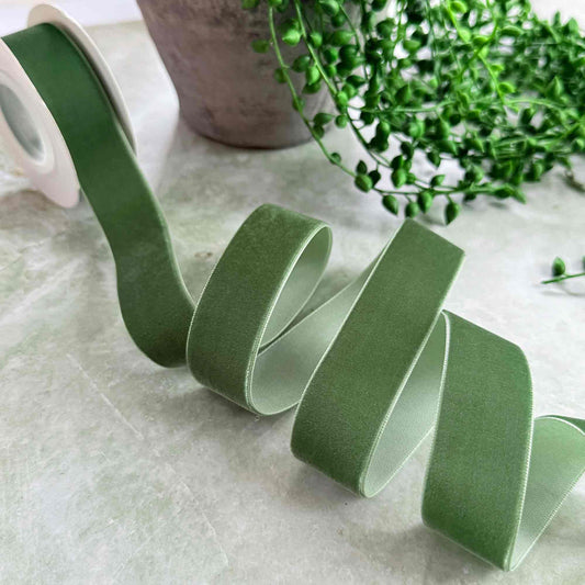 Hunter Green Velvet Ribbon - Various Widths | 3 Meter Roll