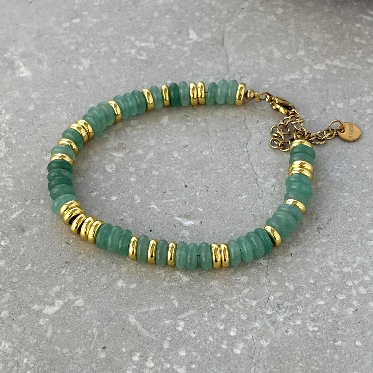 Tarnish Resistant Stone And Gold Beaded Bracelet