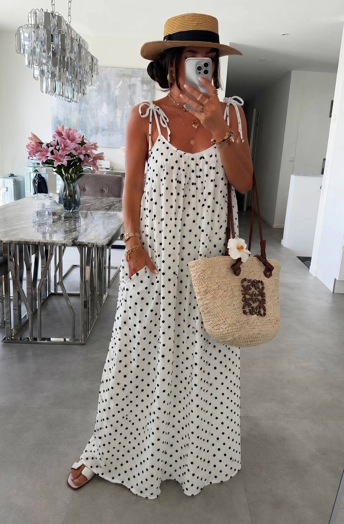 Polka Dot Maxi Dress