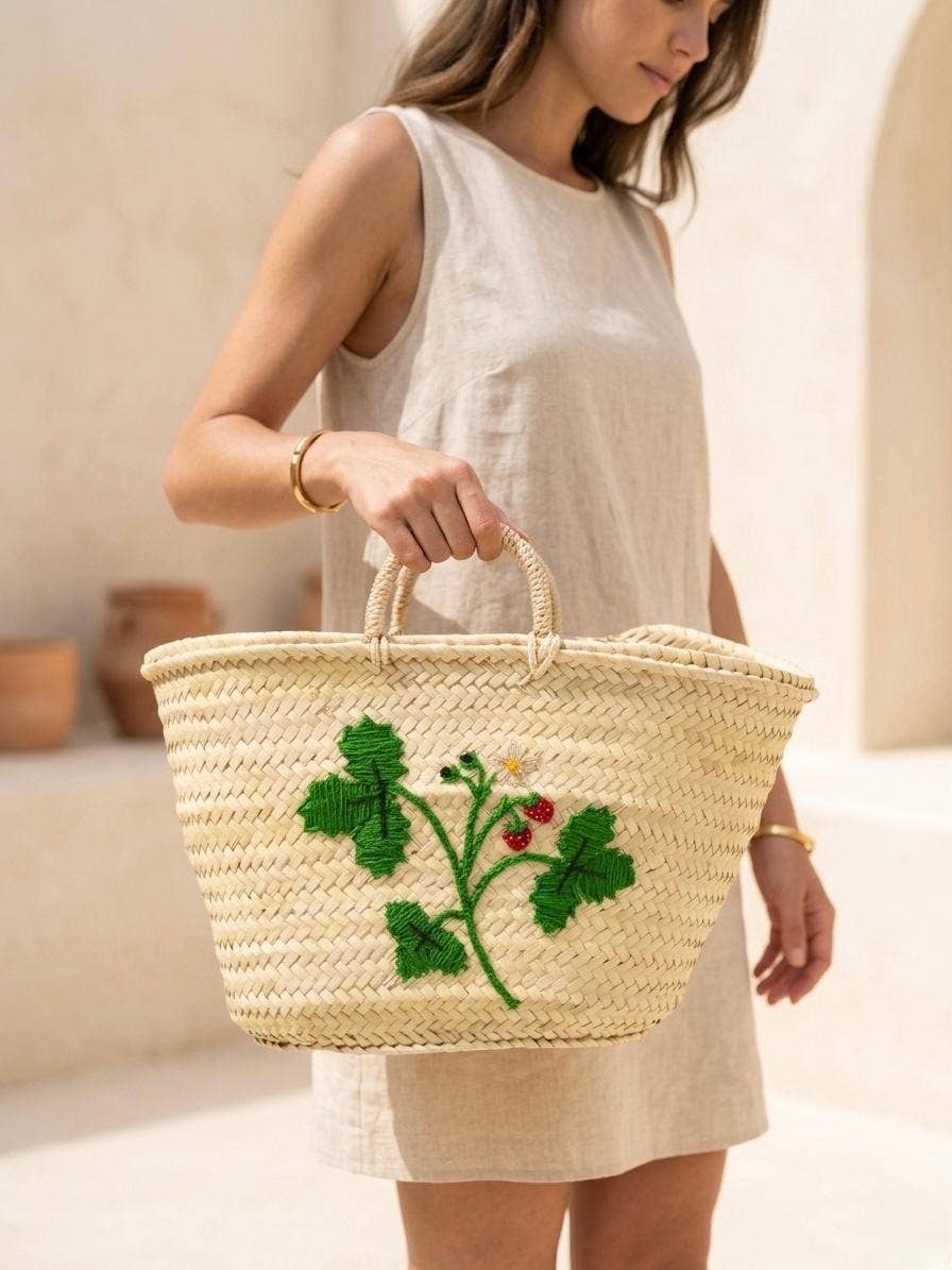 Wholesale Embroidered Moroccan Straw Tote