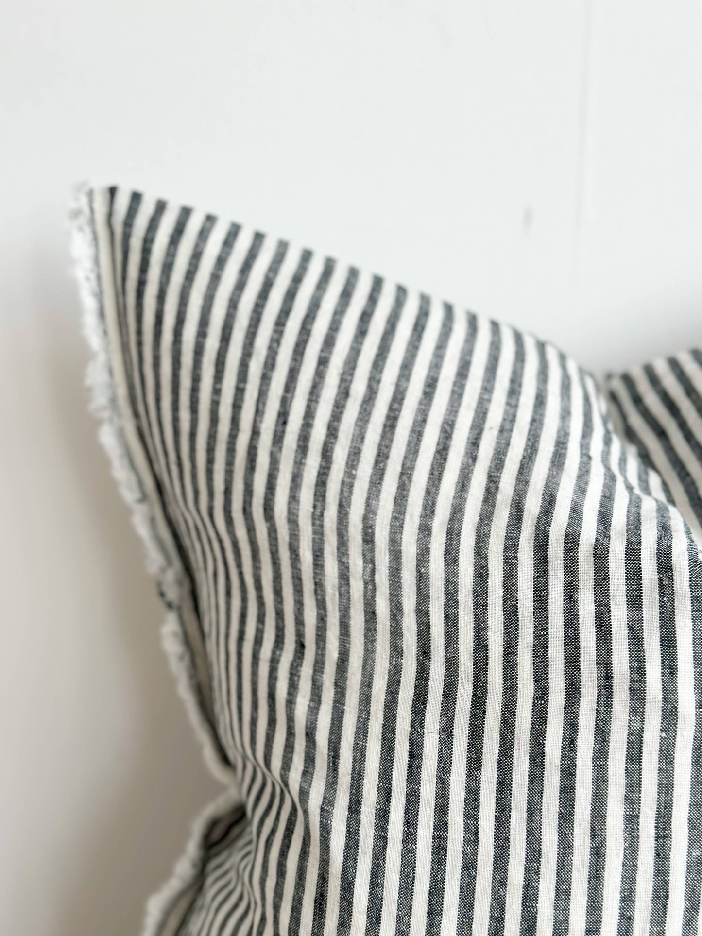 Linen Cushion 45×45 –  Charcoal Stripes