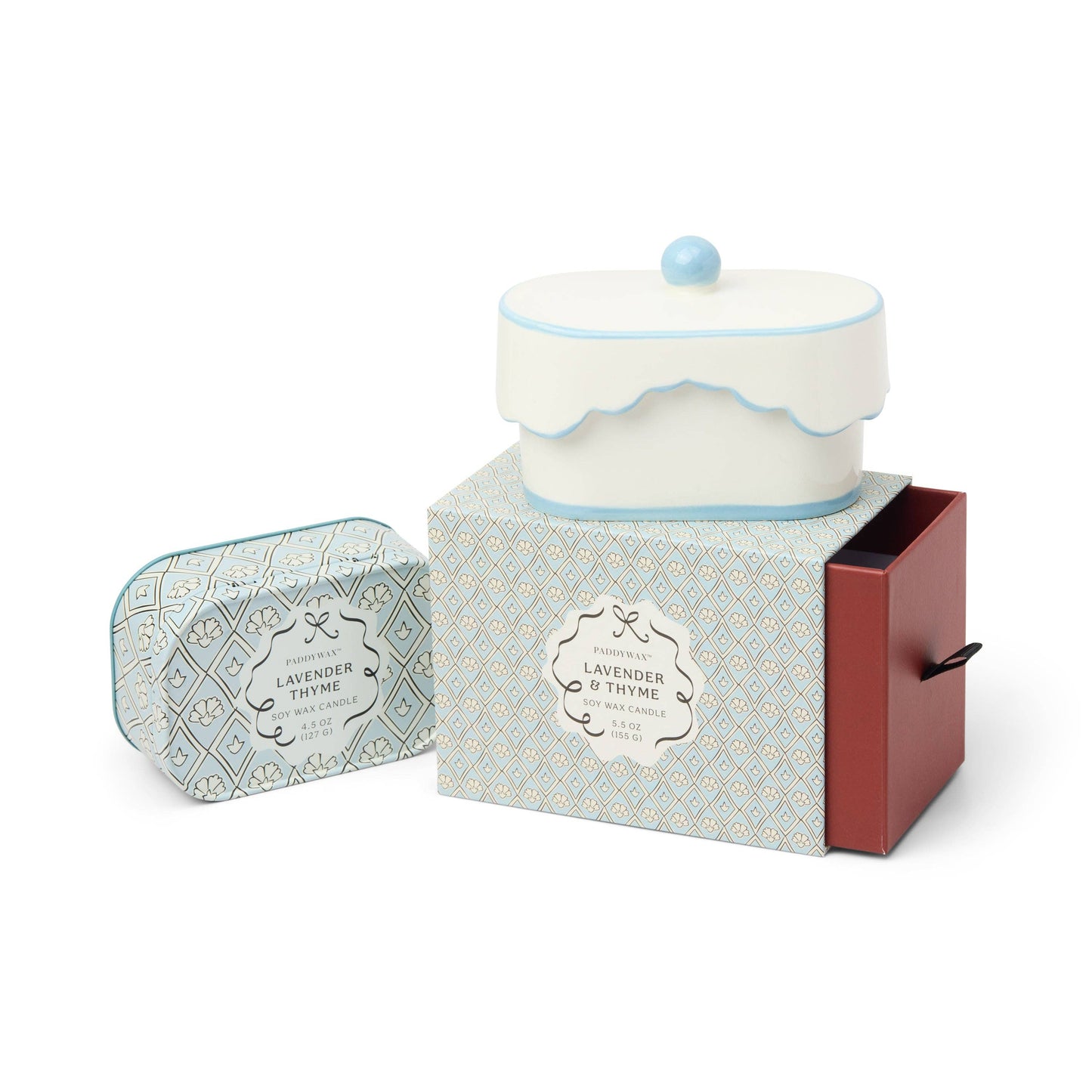 Cherie 155g Ceramic Dish Candle - Blue - Lavender & Thyme
