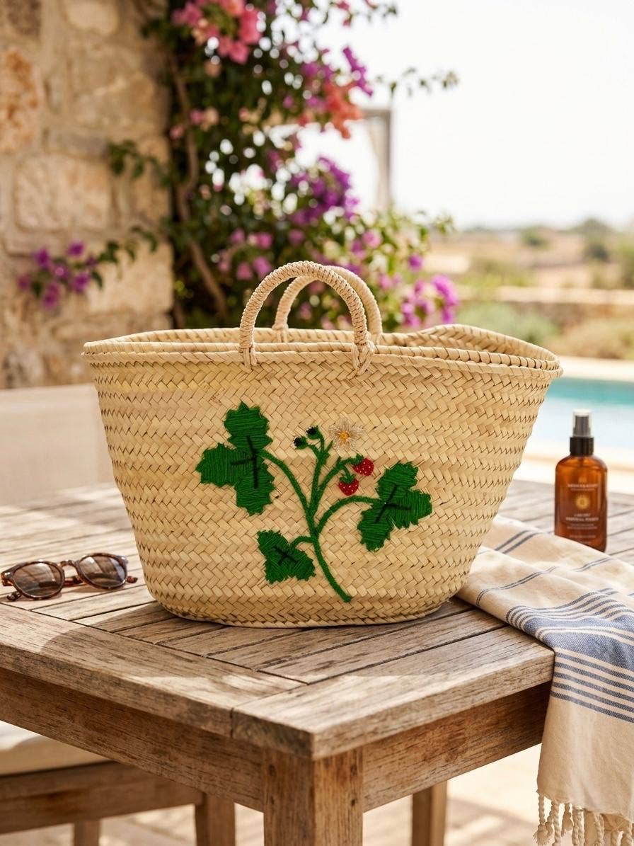 Wholesale Embroidered Moroccan Straw Tote