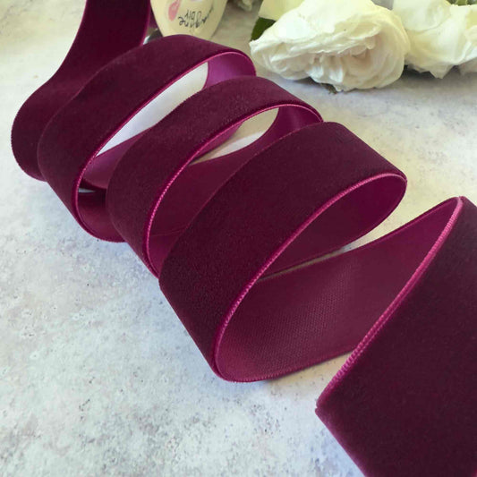 Bordeaux Velvet Ribbon - 3 Meter Roll