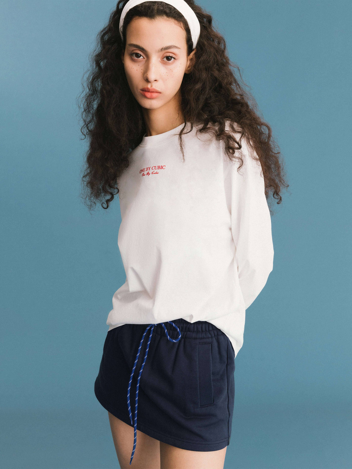 ONE BY CUBIC White Oversized Long Sleeved T-shirt