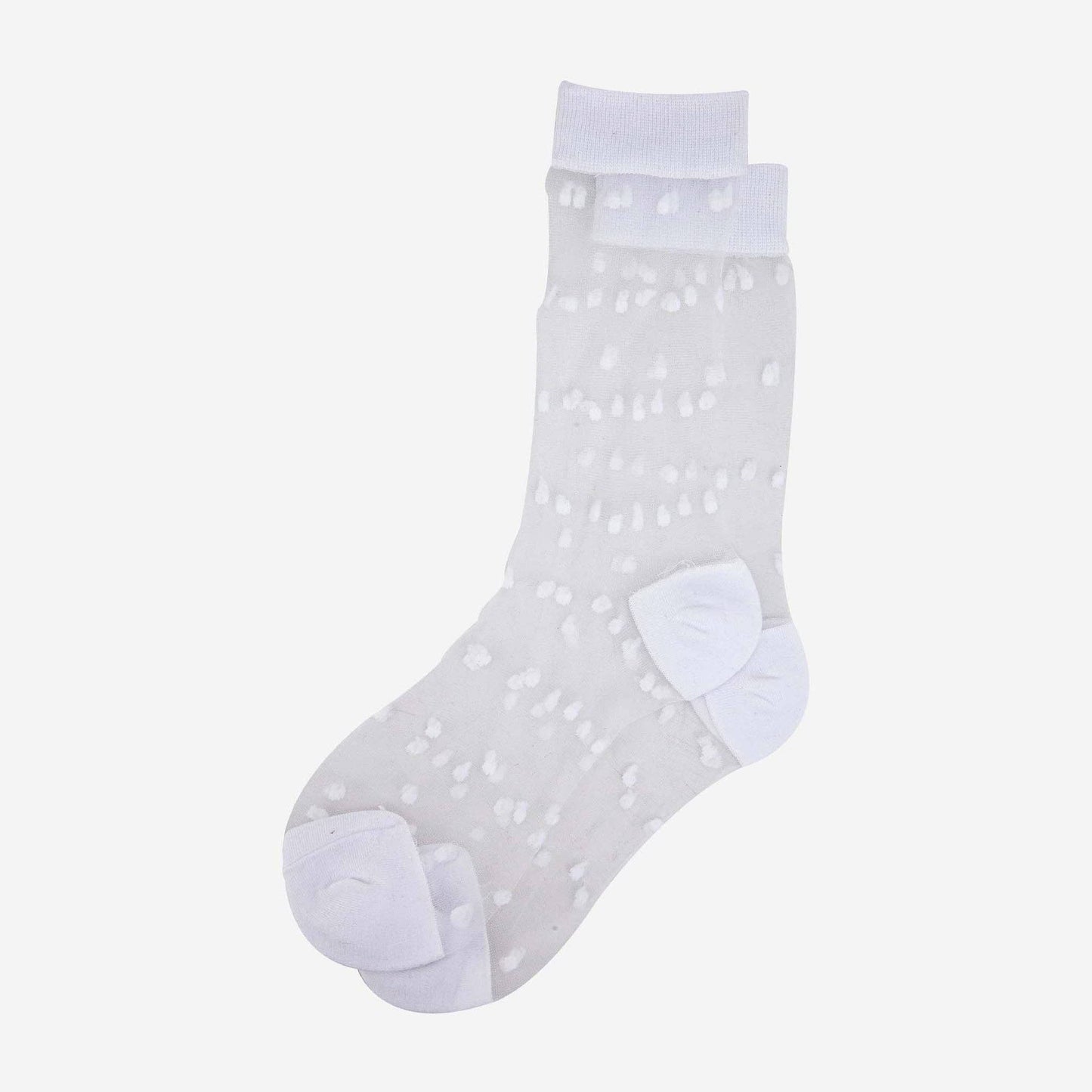 Women's Sheer Ankle Socks- White, Spots