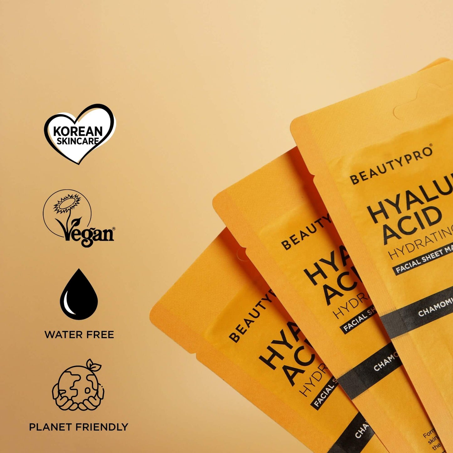 HYALURONIC ACID Hydrating Facial Sheet Mask - 100% Biodegradable