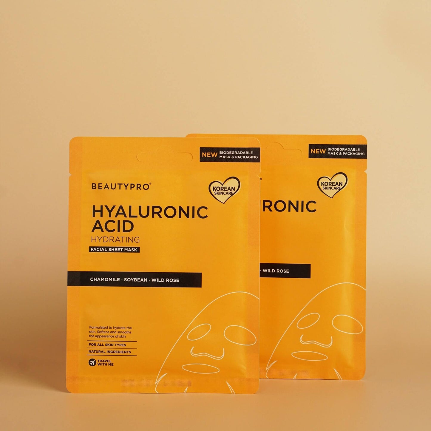 HYALURONIC ACID Hydrating Facial Sheet Mask - 100% Biodegradable