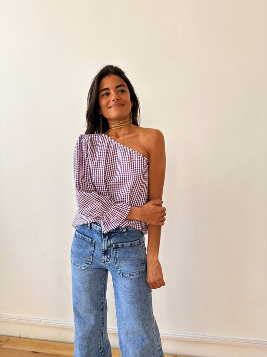 Inés Vichy Lavender Top