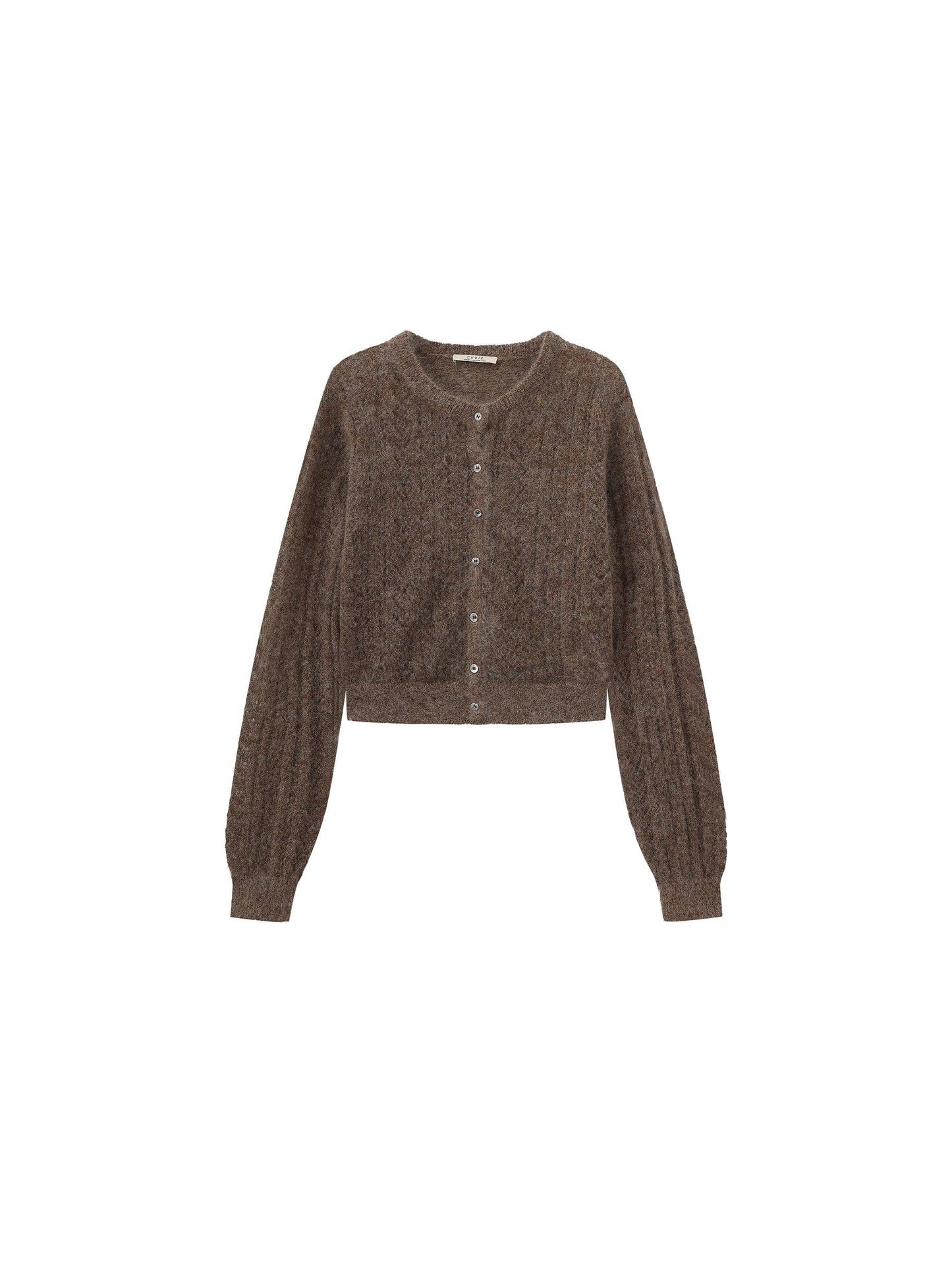 Cropped Open-Knit Cardigan