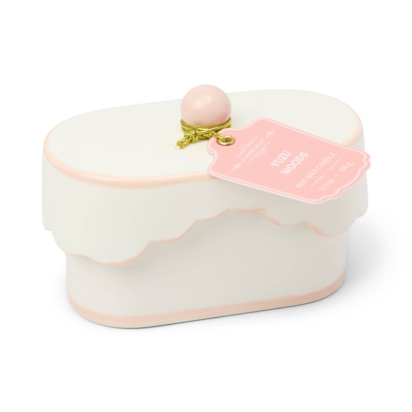 Cherie 155g Ceramic Dish Candle - Pink - Yuzu Woods