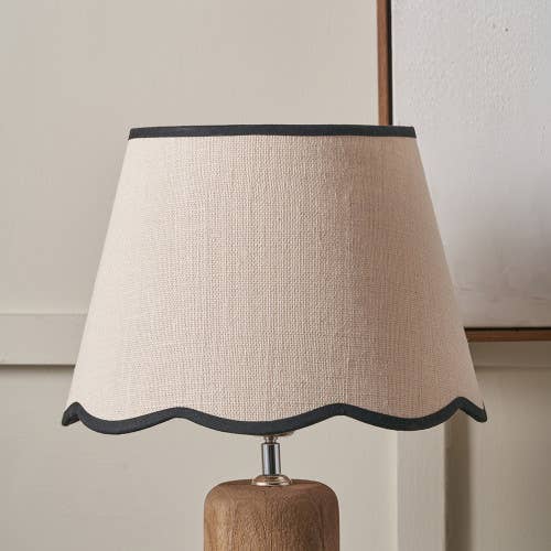 Cream Jute Scalloped Edge Lampshade - 40cm