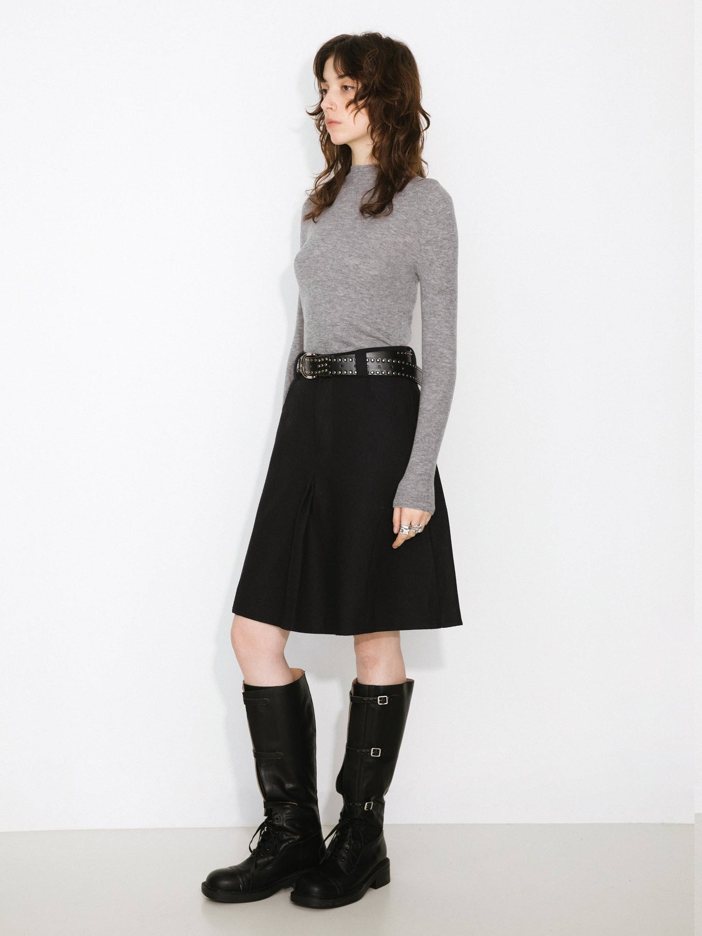 Merino Wool Turtleneck Knitwear Jumper