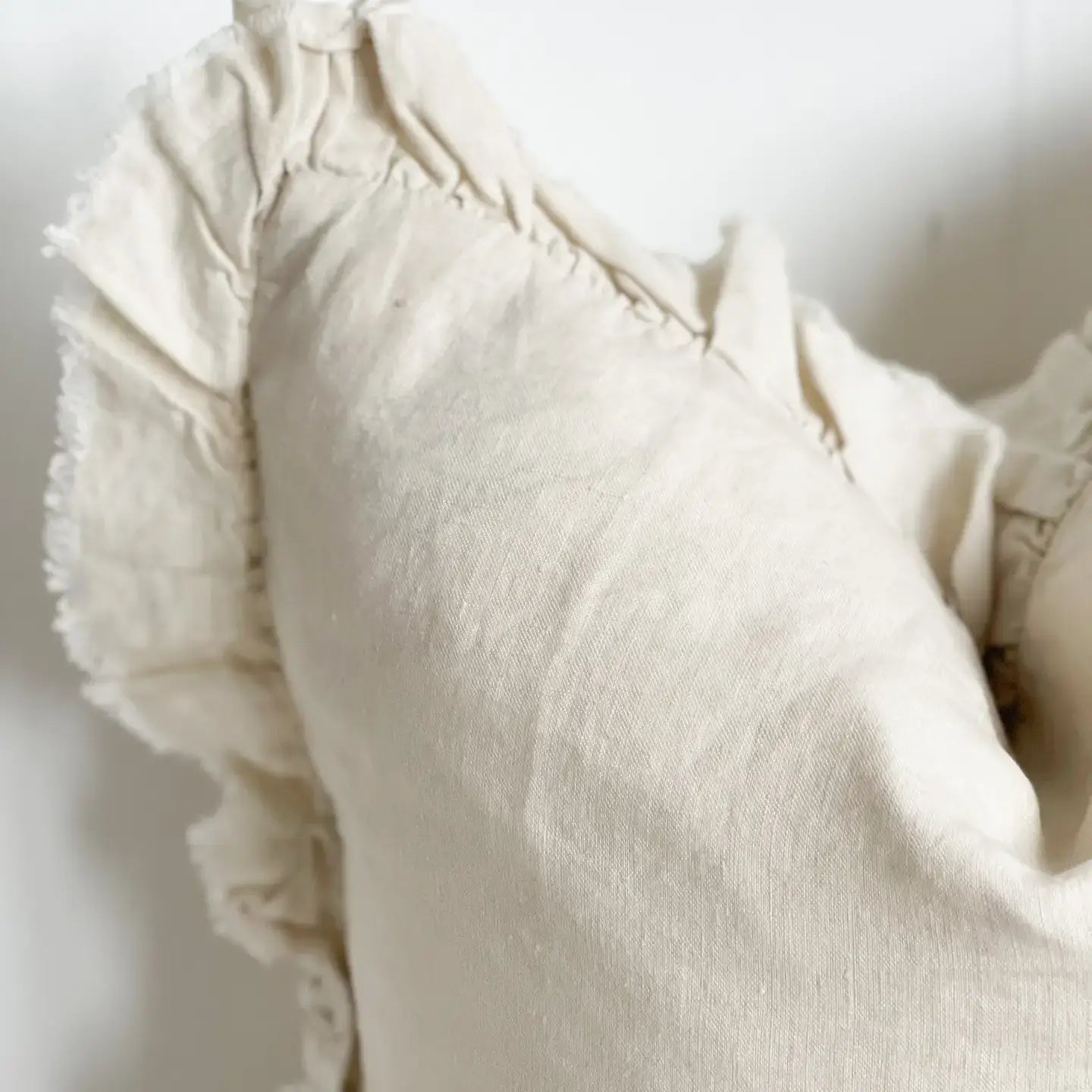 Hallie Cream Ruffle Edge Cushion Cover 65x65cm